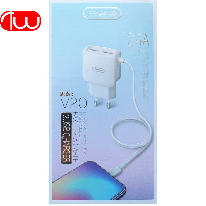 آداپتور شارژر ترانیو TRANYOO T-V20 IPhone 2 In 1