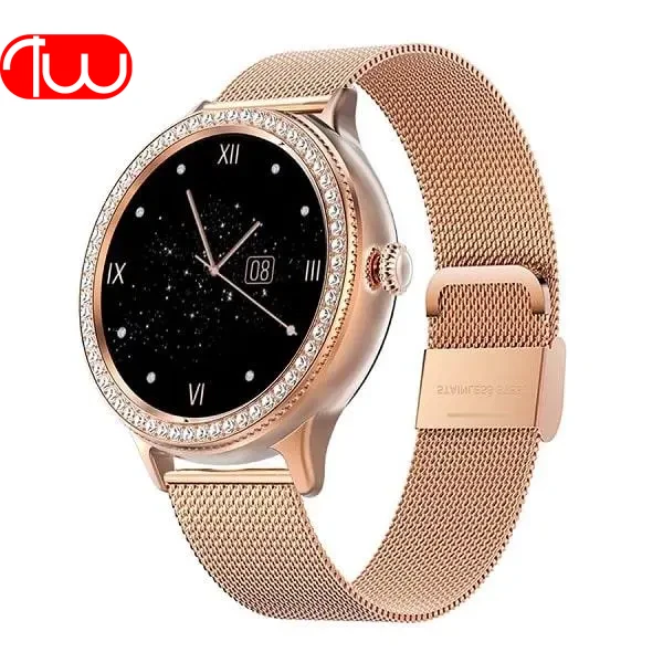 ساعت هوشمند با بدنه و بند فلزی طلایی Smart Watch ZOHRA