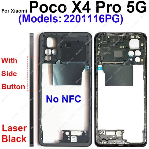 Housing + Frame Back Cover Xiaomi Poco X4 Pro 5G Black